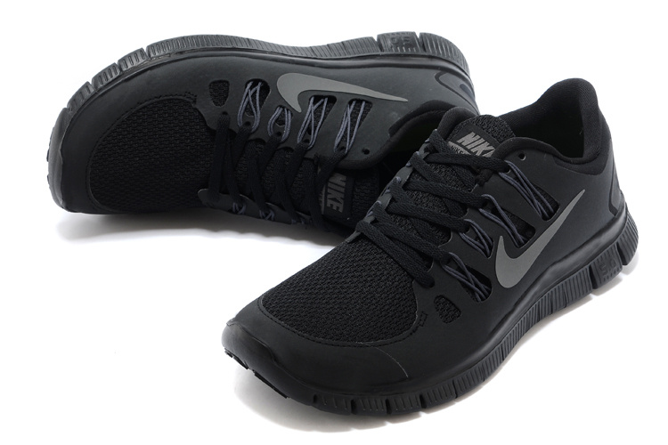Nouveau Nike Free 5.0 plus les hommes en noir gris fonce (3)